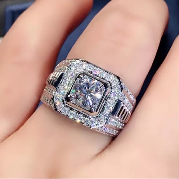 Men’s 2ct Wedding Band Ring - Picture 2 of 5